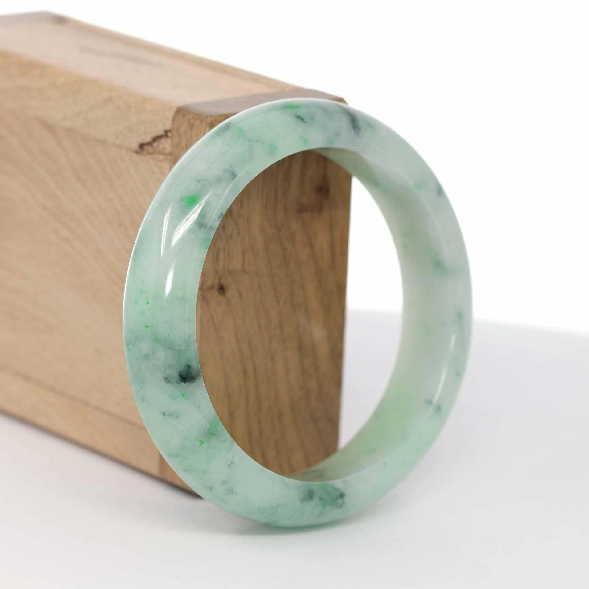 Baikalla "Classic Bangle" Green Natural Burmese Jadeite Jade Bangle ( 56.33mm ) #592