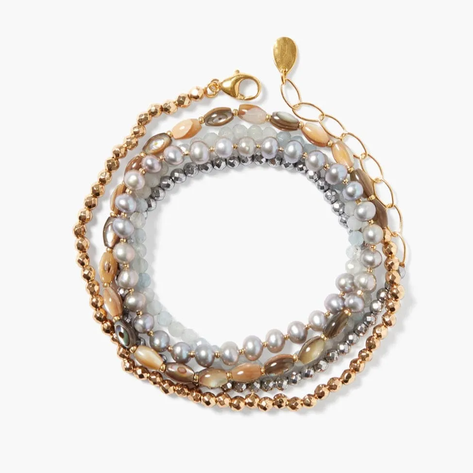 Beaches Wrap Bracelet Gold Mix Naked Wrap Bracelet