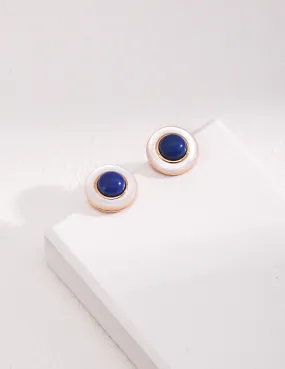 Blue and White Lapis Lazuli Earrings