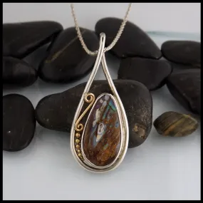 Boulder Opal Spiral Pendant