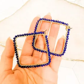 Bree: Lapis Square Beaded Earring