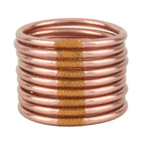 BuDhaGirl Rose Gold All Weather Bangles - Serenity Prayer