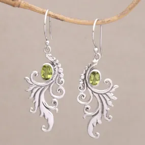 By the Wind Peridot and Sterling Silver Dangle Earrings from Bali