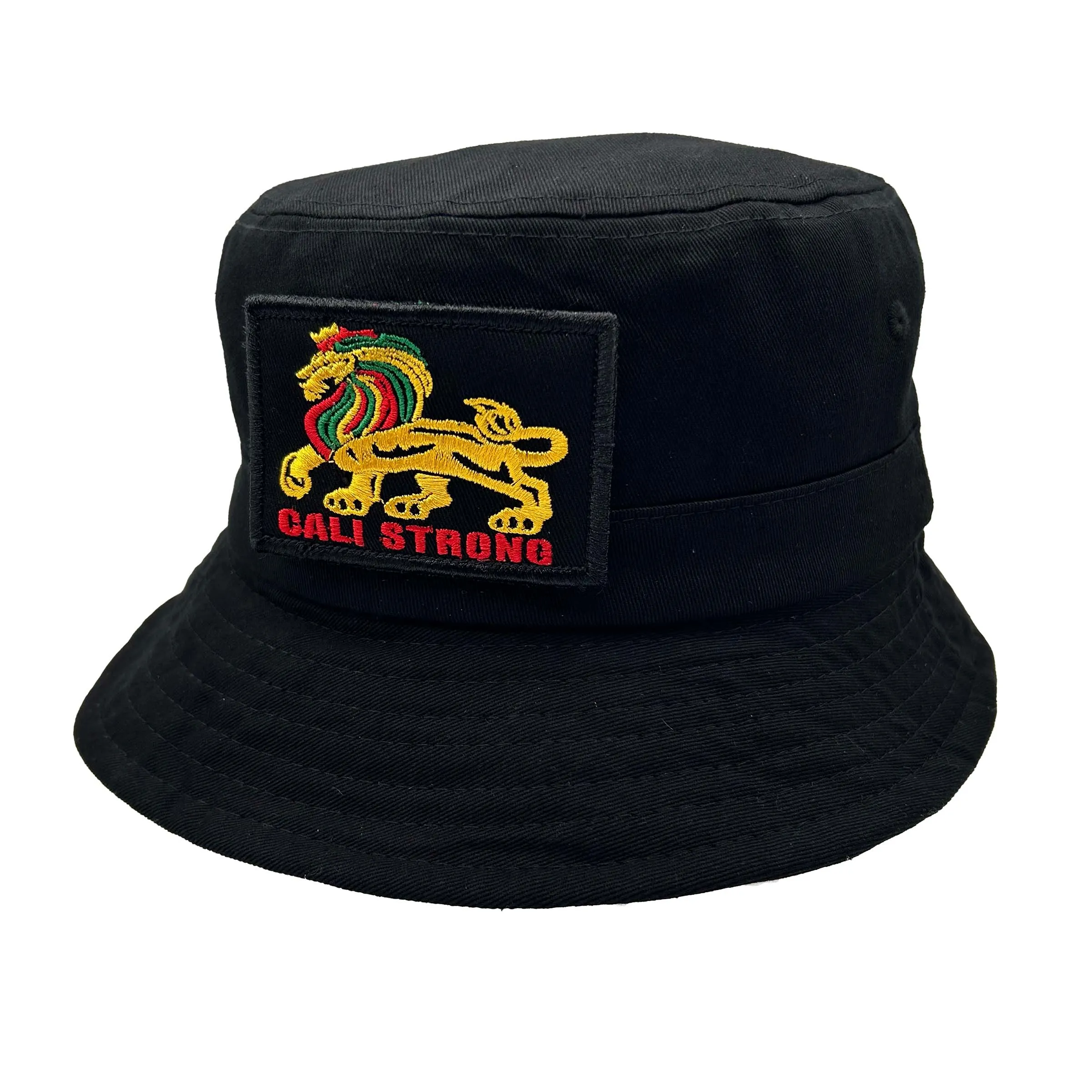 CALI Strong Lord Rasta Reversible White Black Bucket Hat Tactical Morale Patch