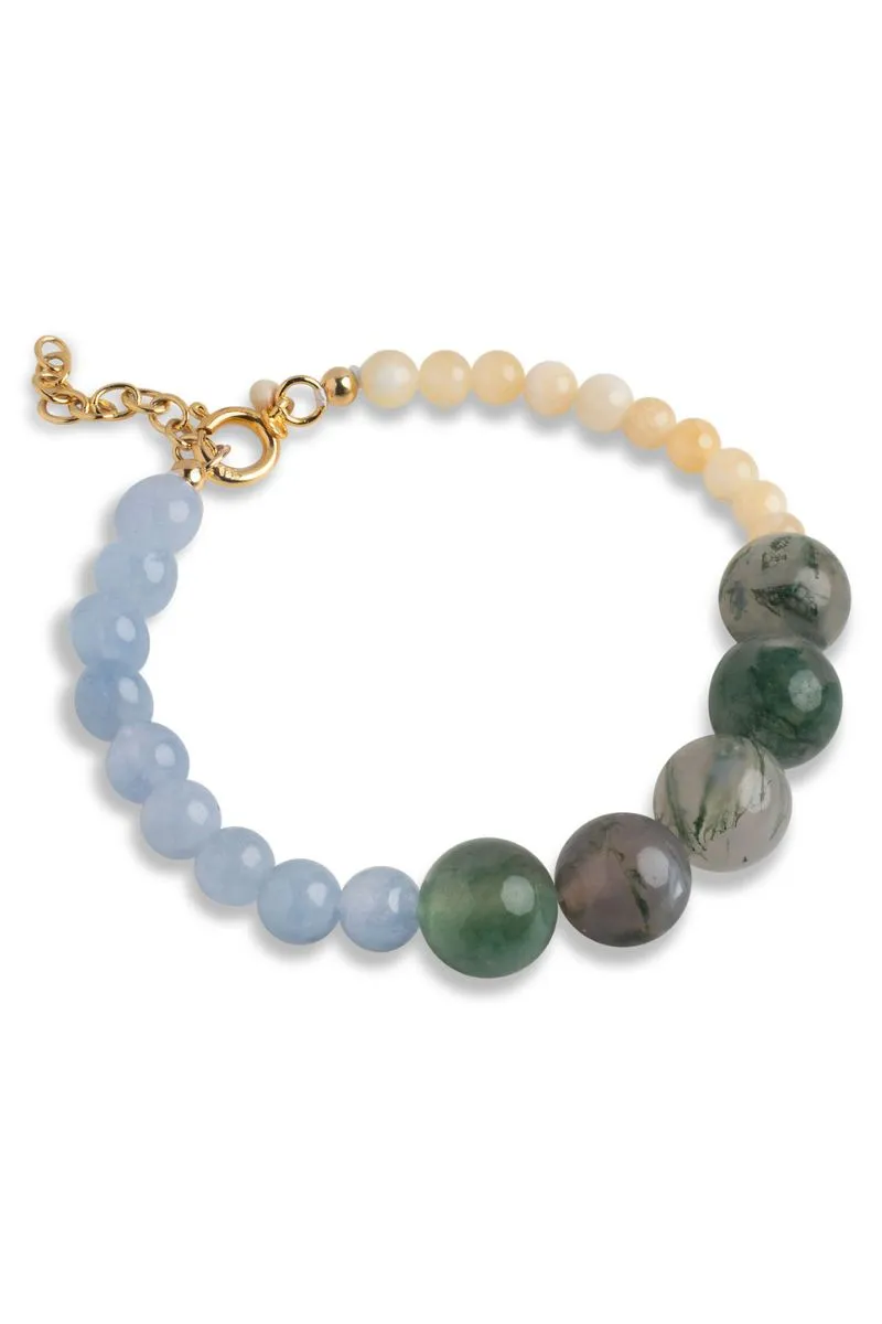 Carli Bracelet | Light Yellow, Kaki Green, Light Blue | Armbånd fra Enamel