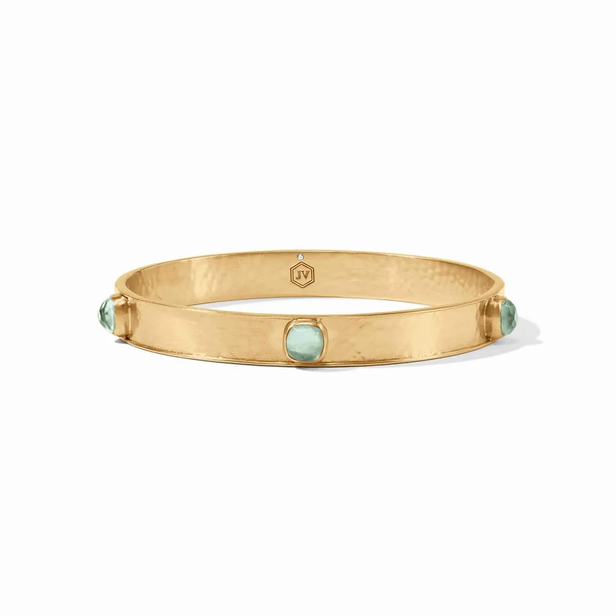 Catalina Stone Bangle - Iridescent Aquamarine Blue