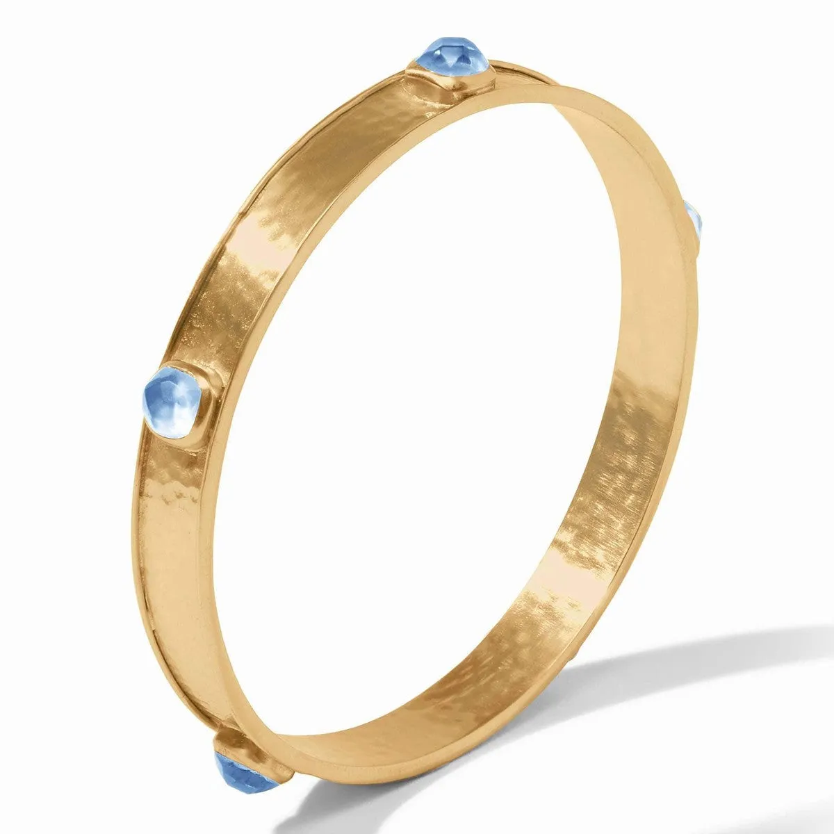 Catalina Stone Bangle - Iridescent Aquamarine Blue