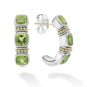 Caviar Color Peridot Hoop Earrings