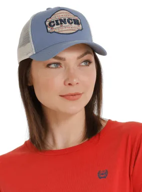 Cinch Women's Light Blue Southwest Patch Snapback Ball Cap MHC7874036