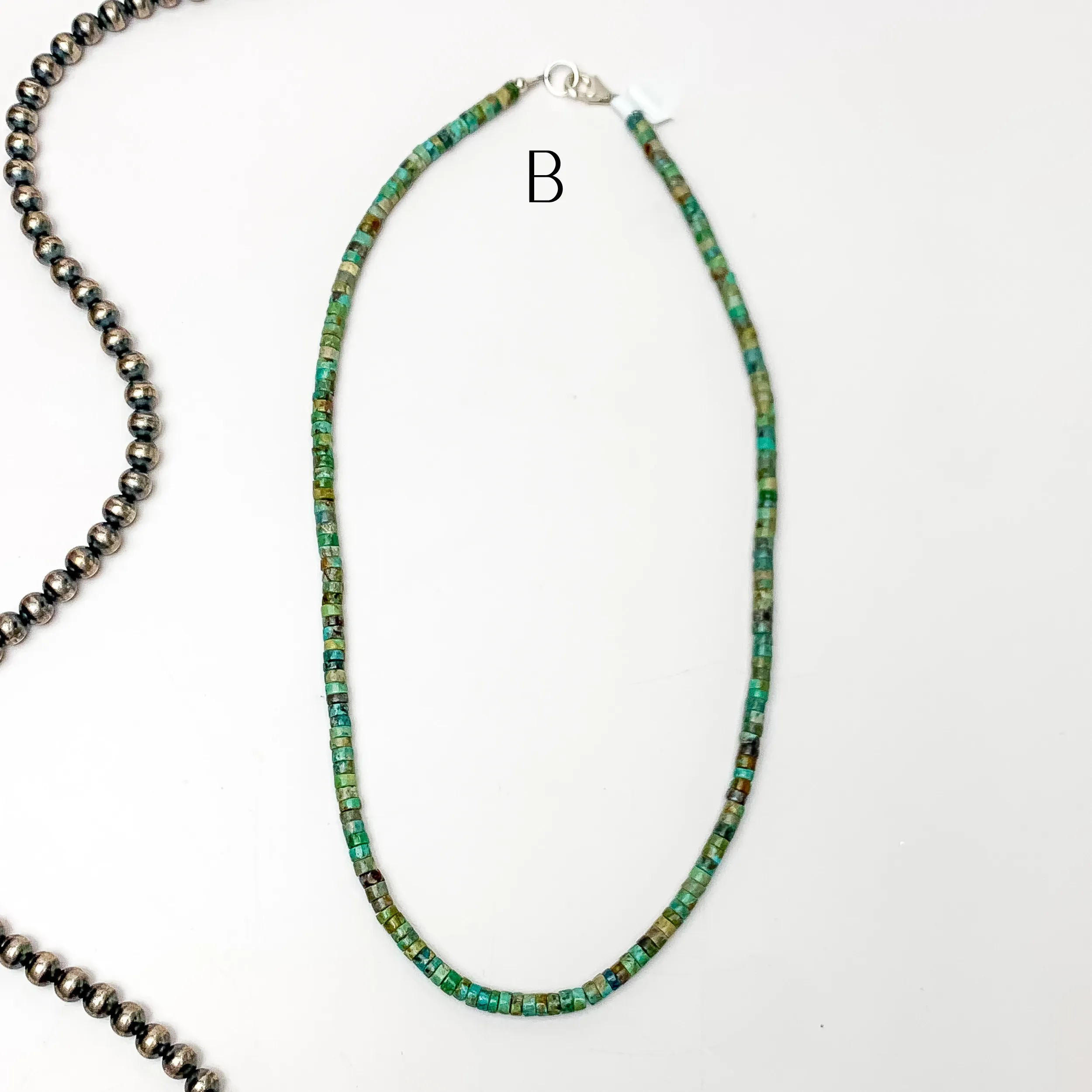 Corraine Smith | Navajo Handmade Heishi Beaded Necklace in Kingman Turquoise