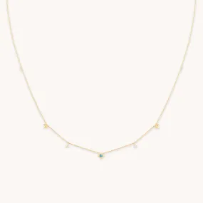 Cosmic Star Opal Charm Necklace in Solid Gold