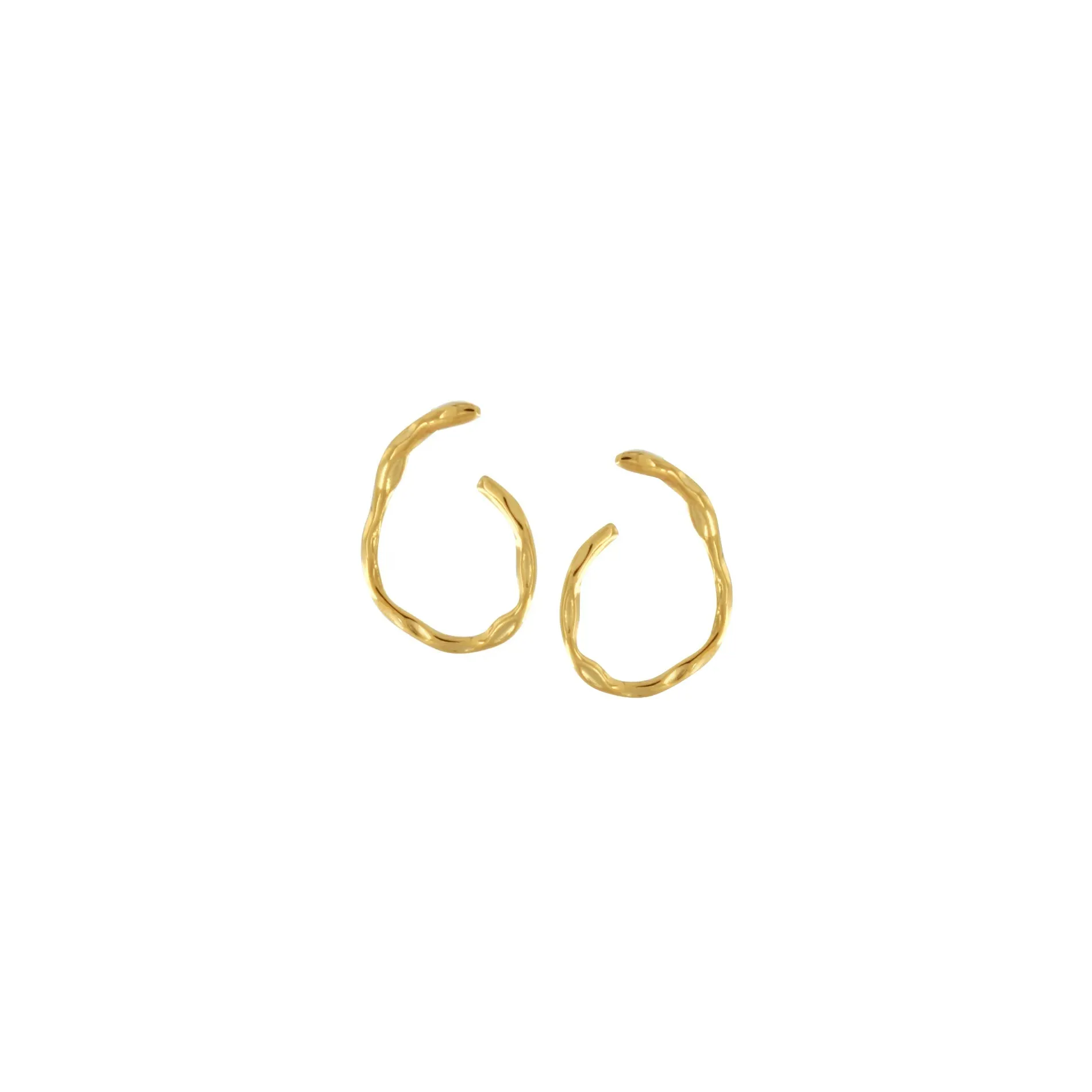 Courage Waterproof Organic Post Earring 18K Gold Plating