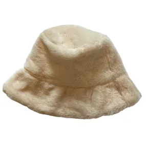 Cream Fluffy Bucket Hat