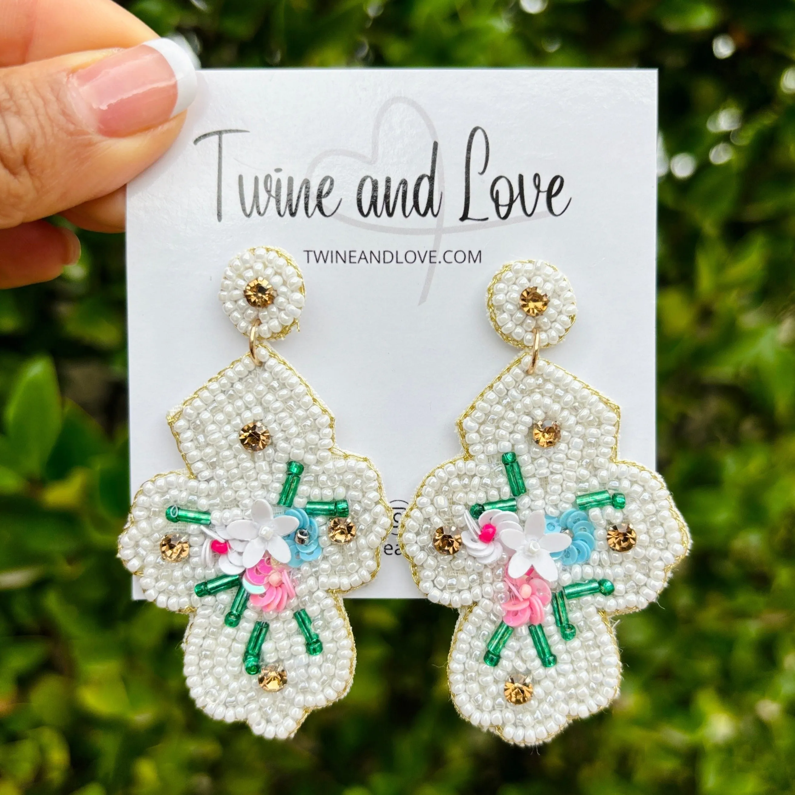 Cross Beaded Earrings