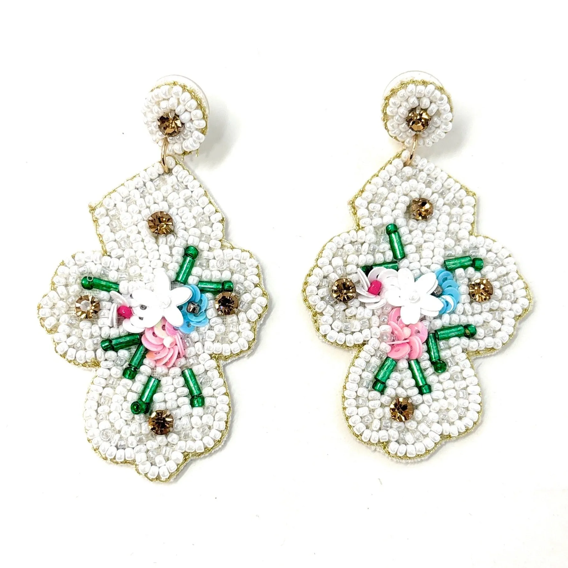 Cross Beaded Earrings