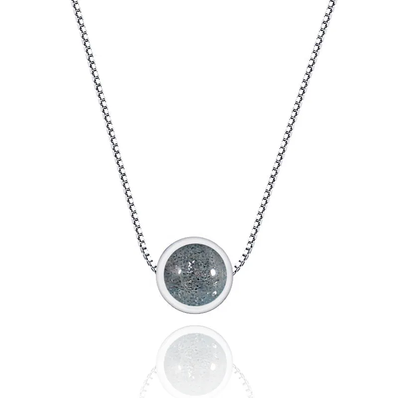 Crystal Pendant-Sterling Silver Necklace