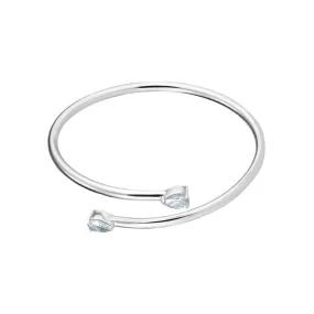 Cubic Zirconia Star Bangle - Sterling Silver