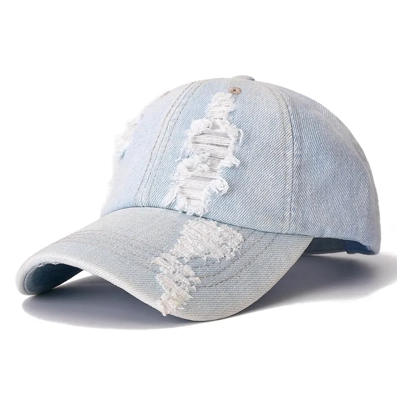 Denim Cap High Quality Hole Baseball Cap Leisure Cotton Cap For Men And Women Outdoor Sports Streetwear Hat Cap