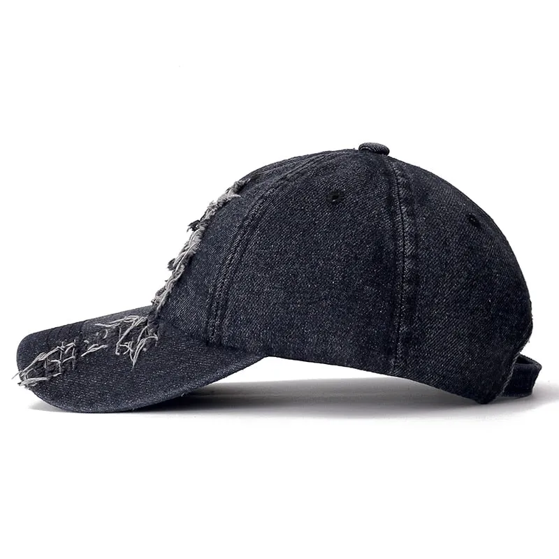 Denim Cap High Quality Hole Baseball Cap Leisure Cotton Cap For Men And Women Outdoor Sports Streetwear Hat Cap