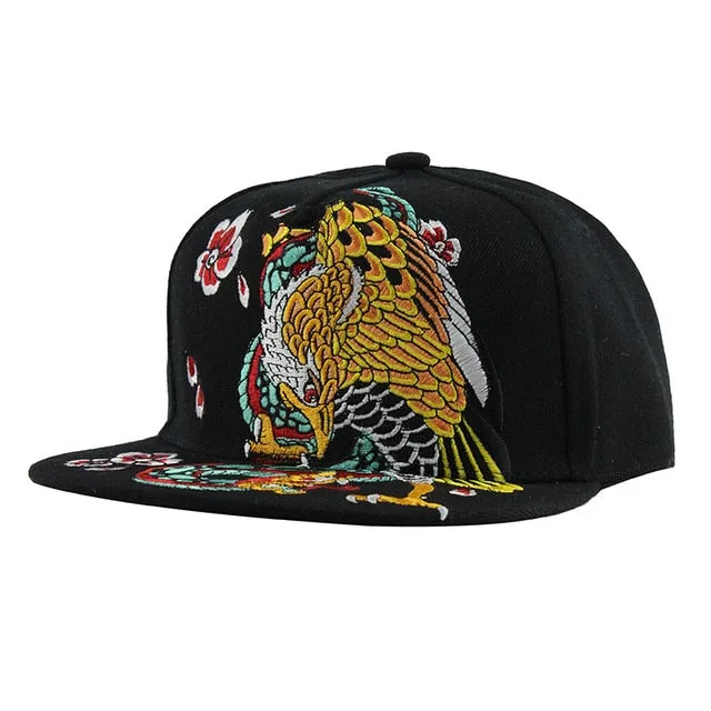 Eagle Embroidery Street Style Snapback Hip Hop Cap