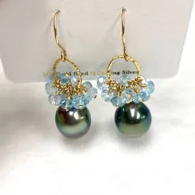 Earrings KIRA - aquamarine (E578)