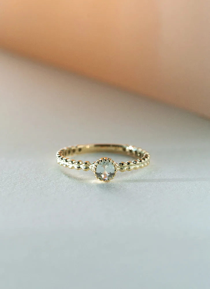 Edie aquamarine march birthstone ring 14k gold