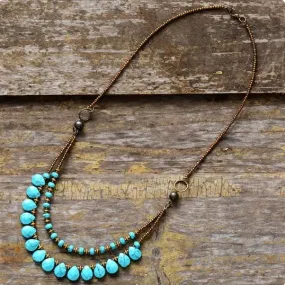 Elegant Handmade Turquoise Choker Necklace | Bohemian Ethnic Style