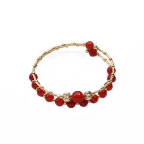 Elegant Red Agate Copper Bracelet for Women by Planderful Collection