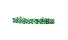 Emerald & Diamond Double Row Bracelet/ Item Code: BR 7