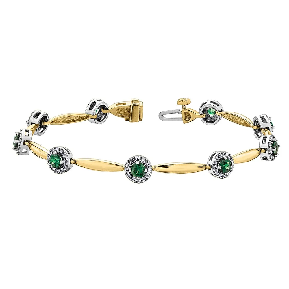 Emerald and Diamond Tennis Bracelet