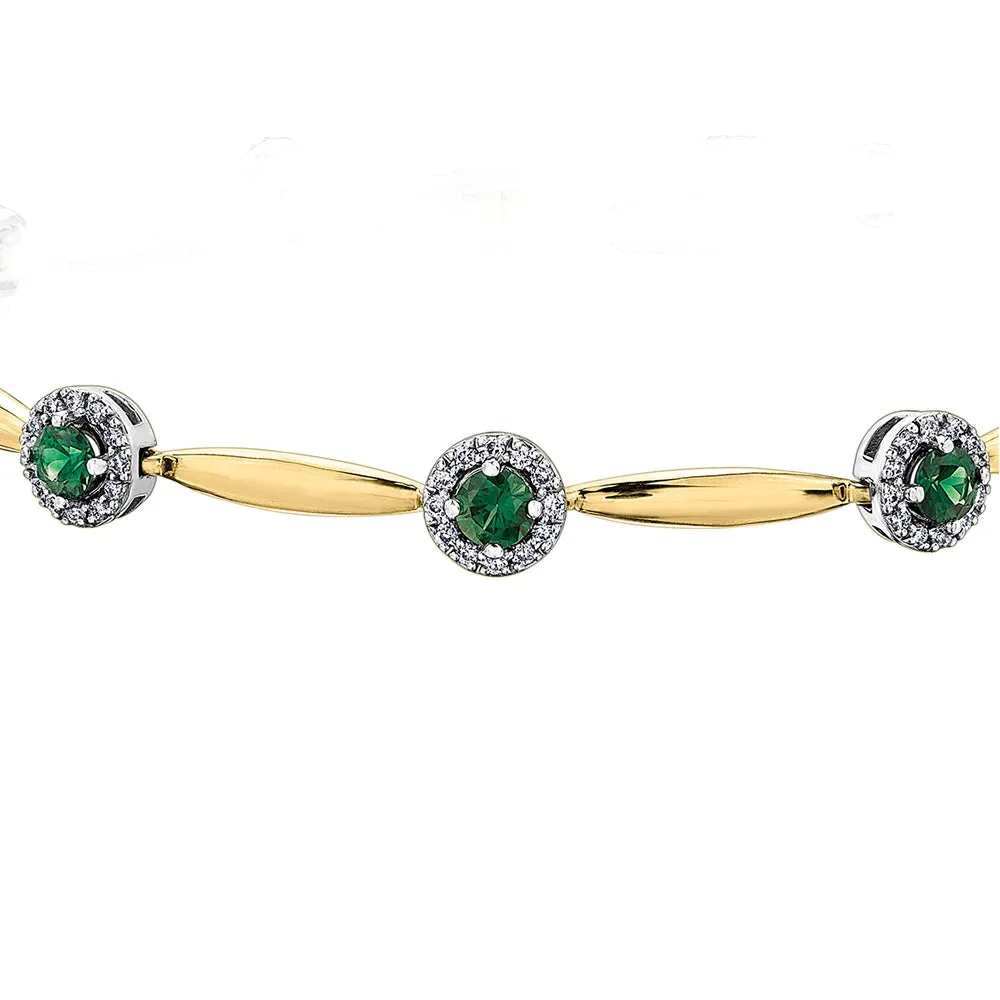 Emerald and Diamond Tennis Bracelet