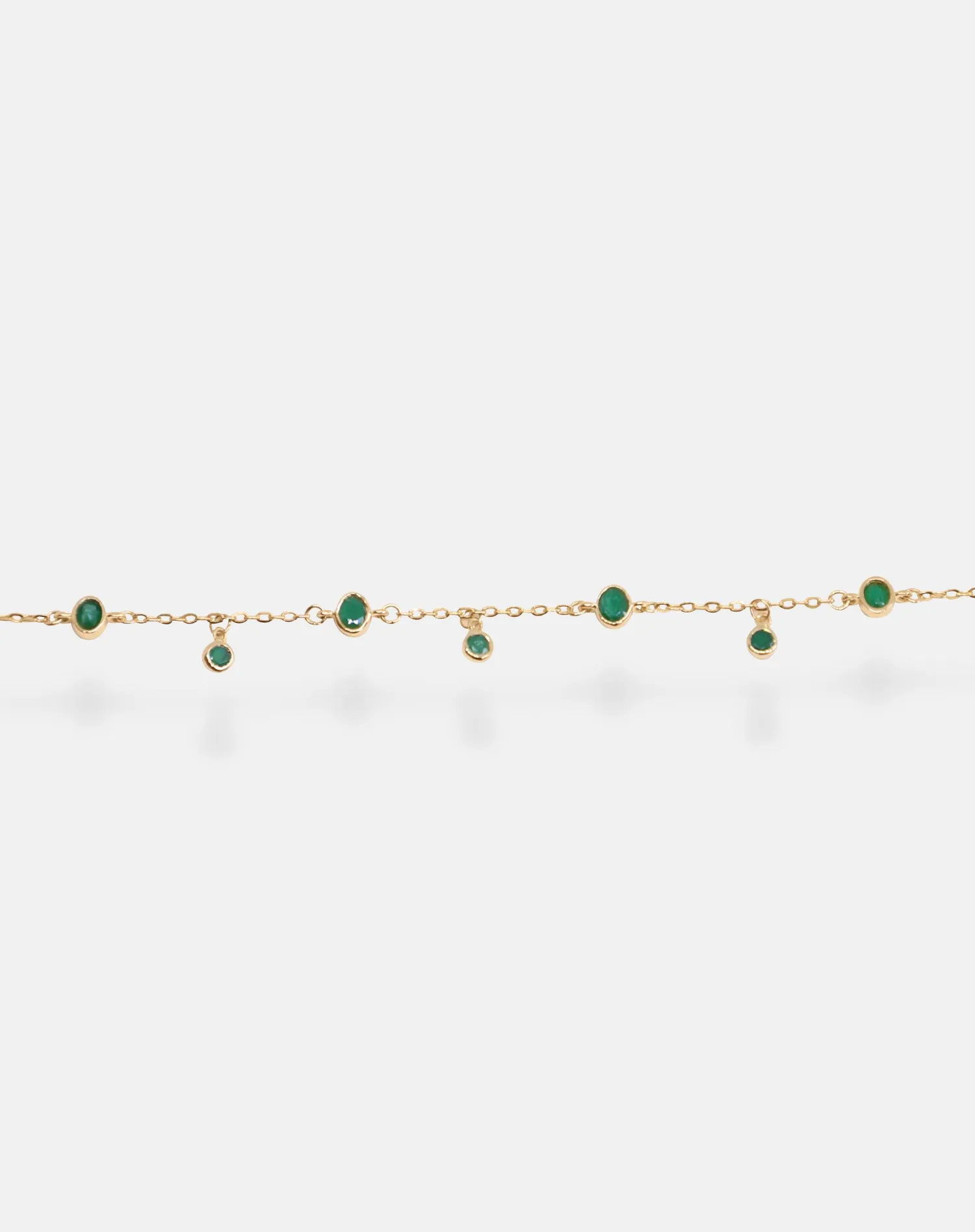 Emerald Oval and Round Bracelet