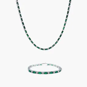 Emerald Tennis Bundle 3MM - White Gold