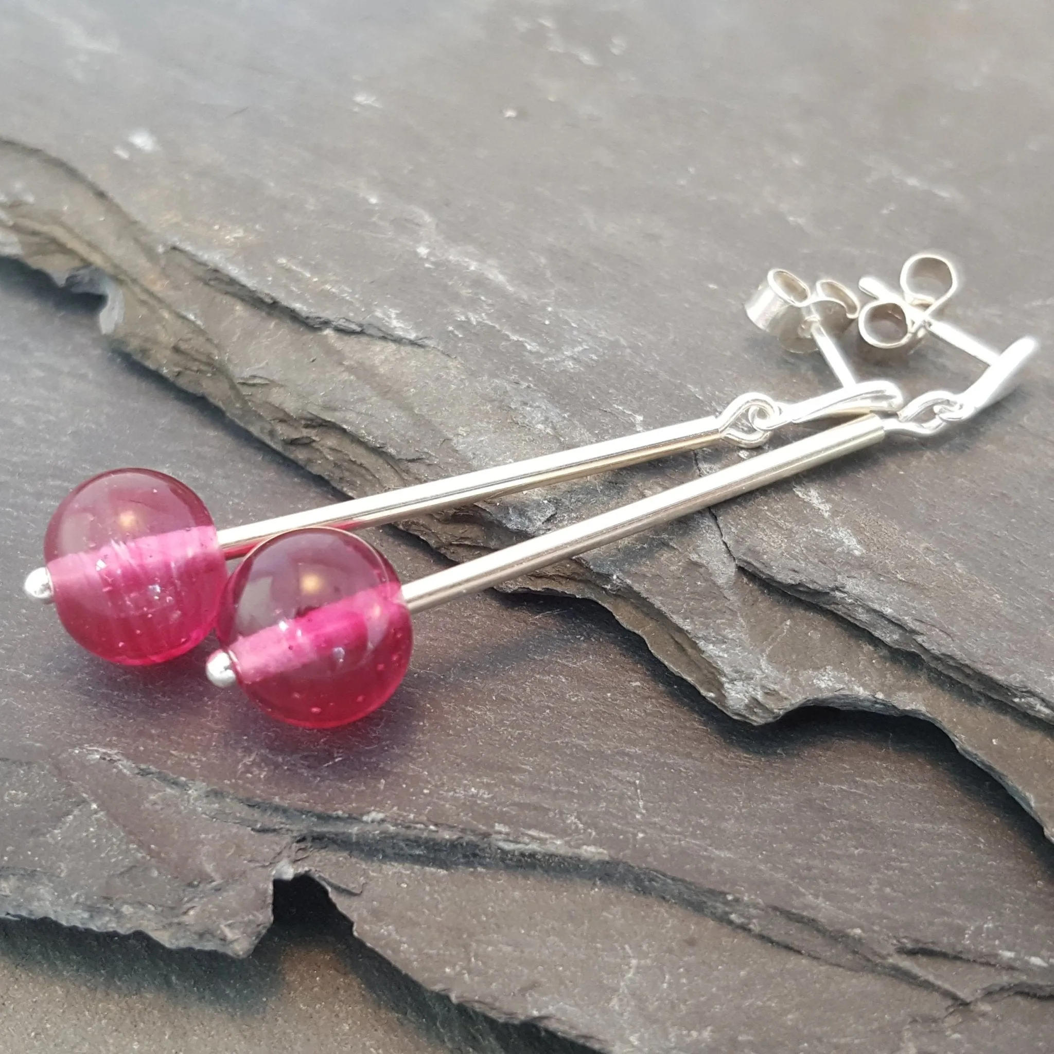 Emily Drop Earrings - Birthstones in Glass