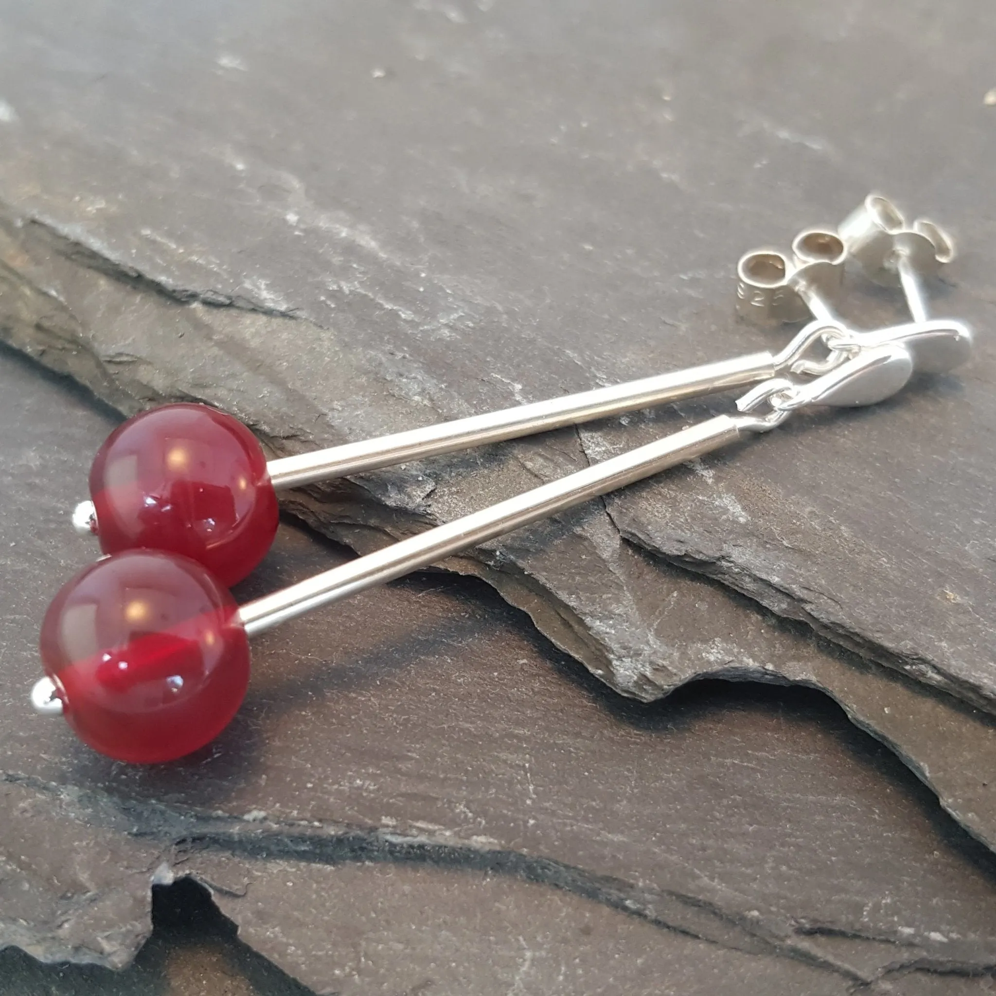 Emily Drop Earrings - Birthstones in Glass