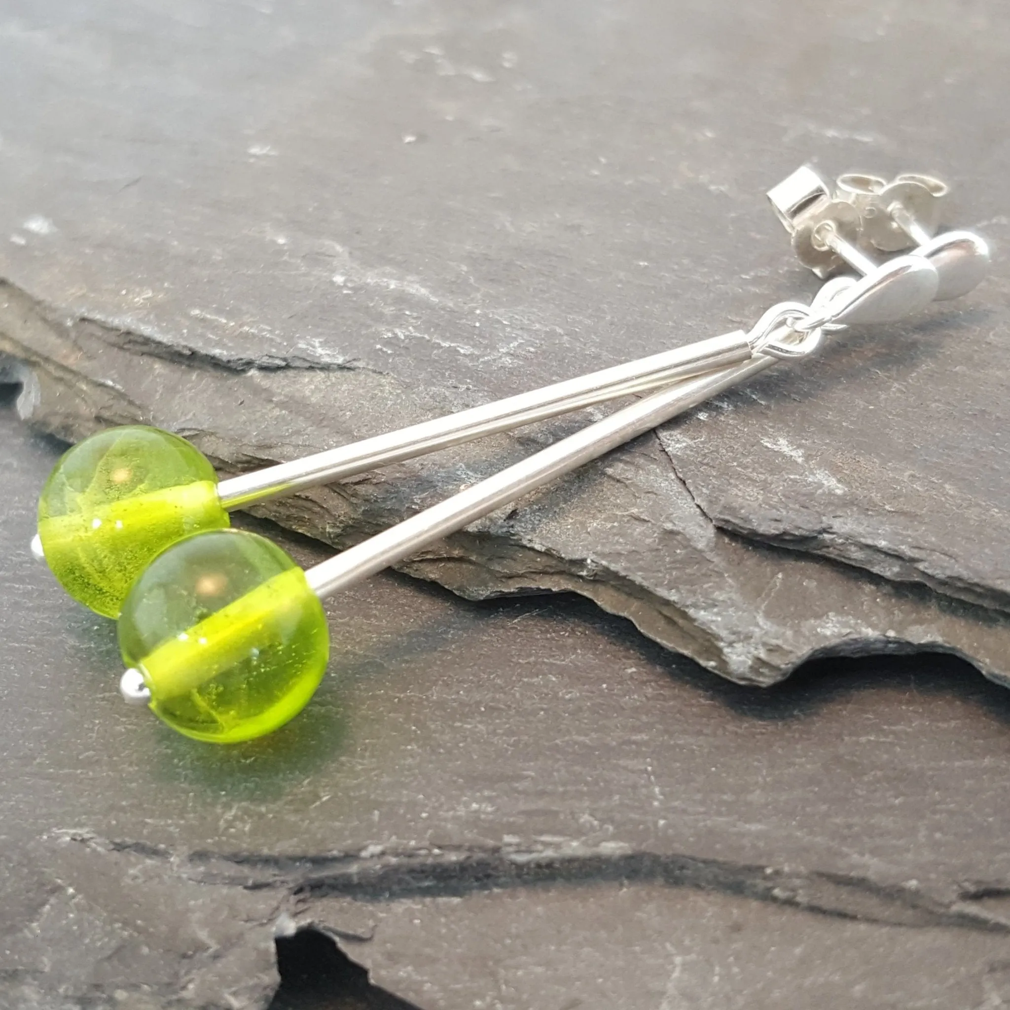 Emily Drop Earrings - Birthstones in Glass