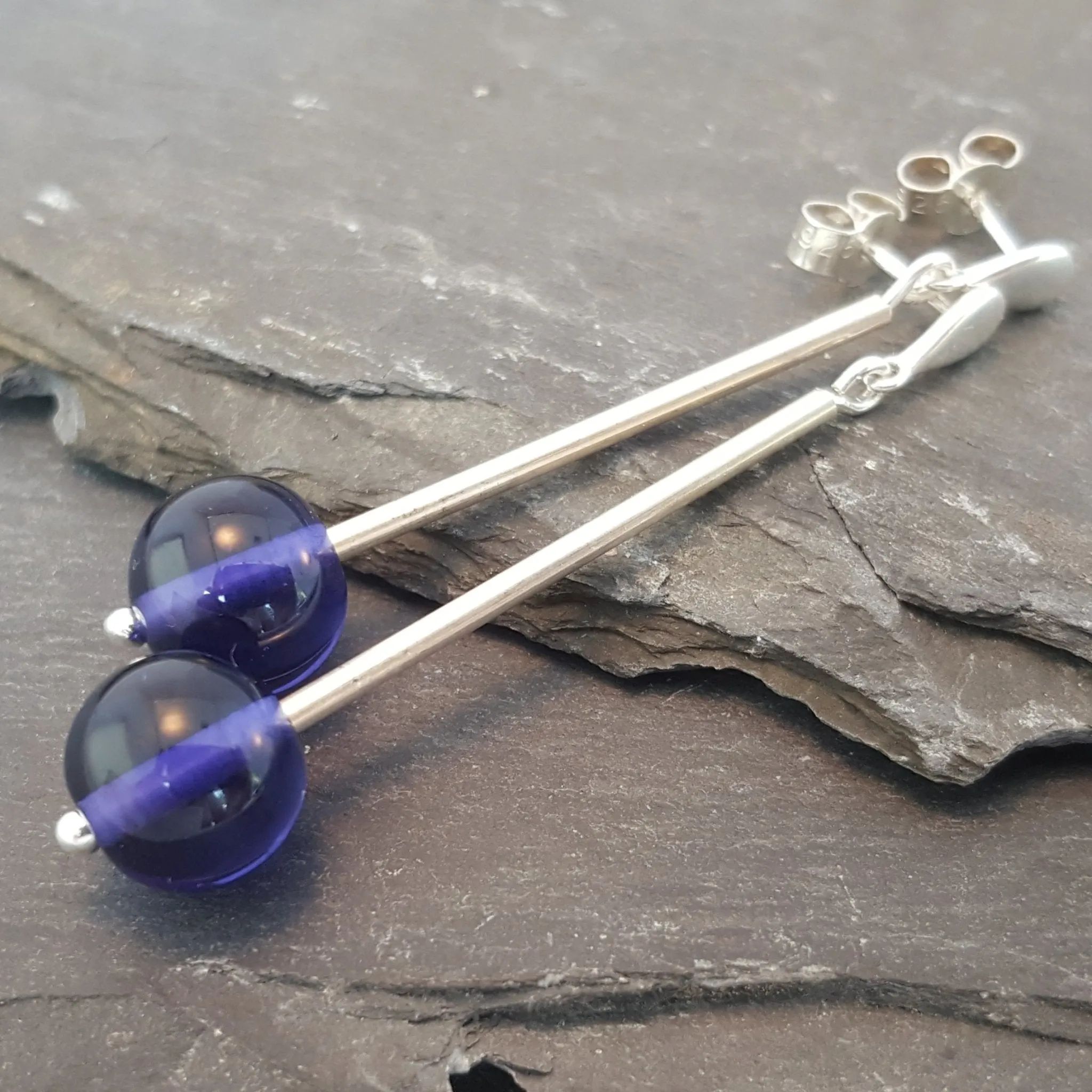 Emily Drop Earrings - Birthstones in Glass