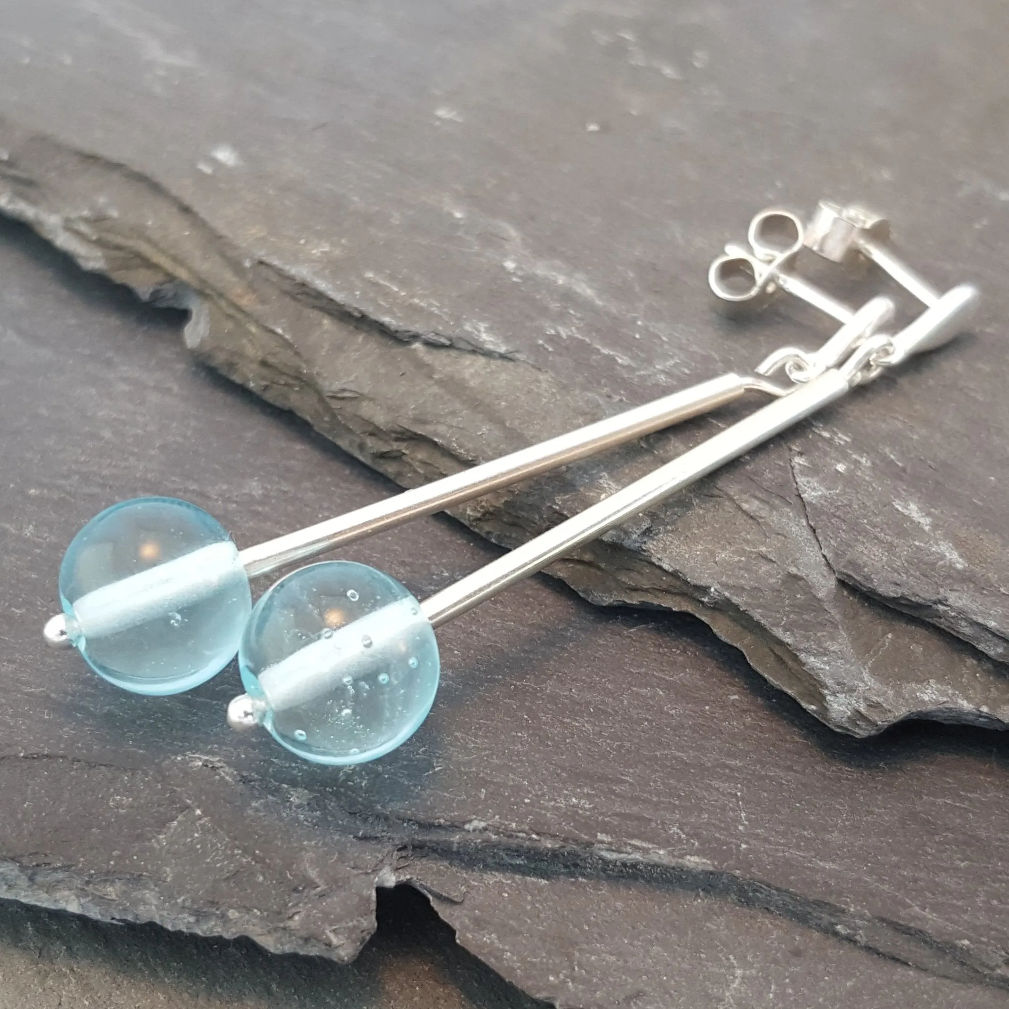 Emily Drop Earrings - Birthstones in Glass