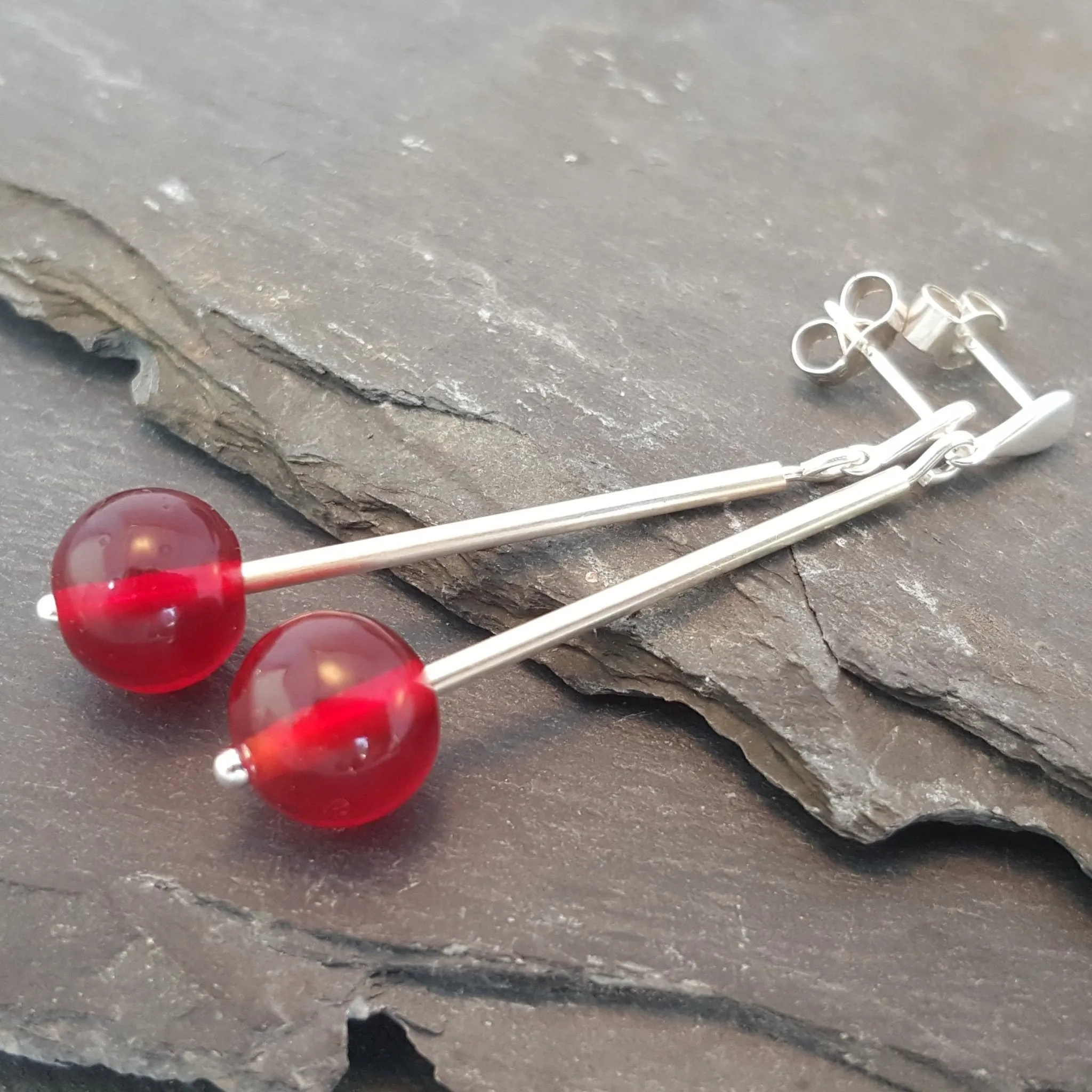 Emily Drop Earrings - Birthstones in Glass