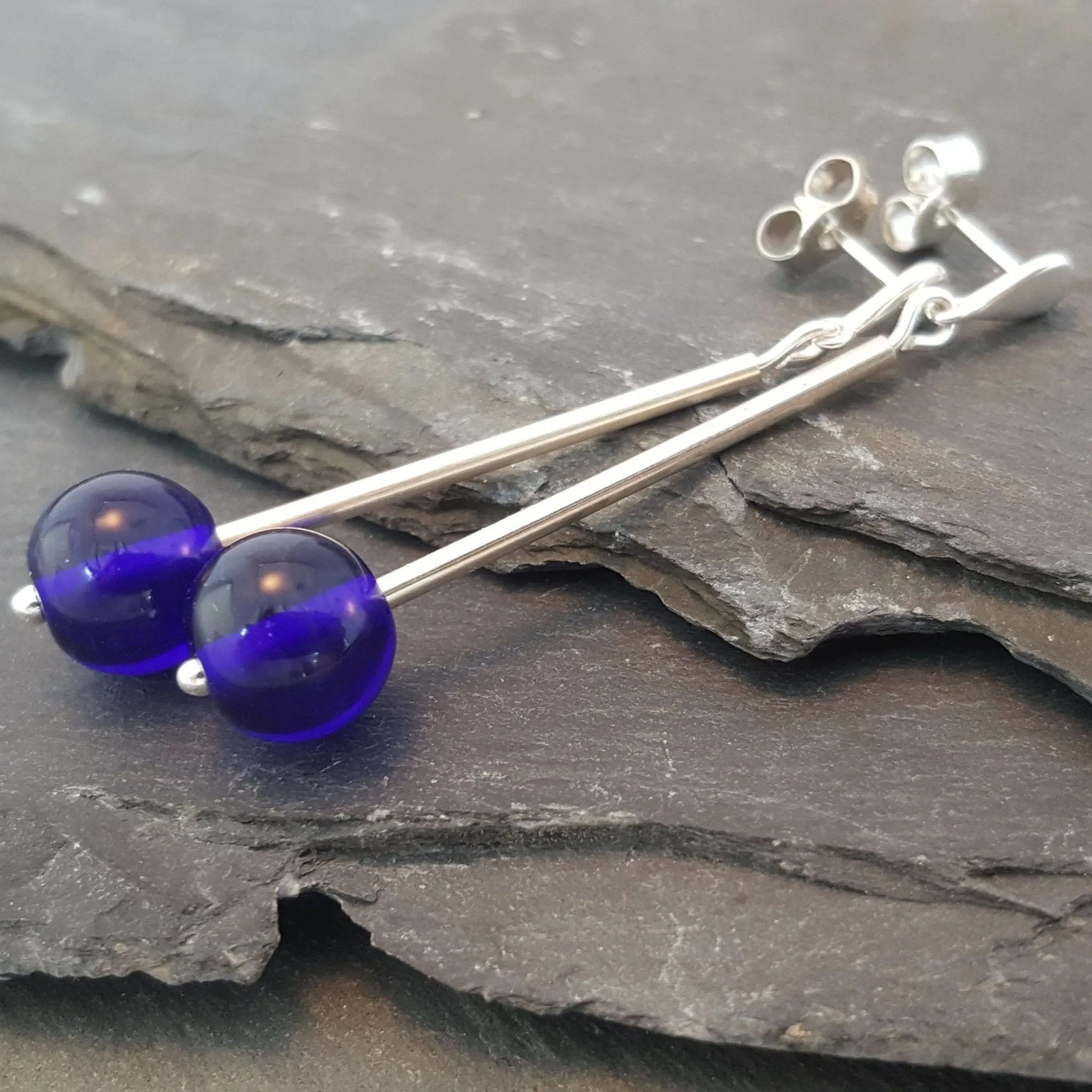 Emily Drop Earrings - Birthstones in Glass