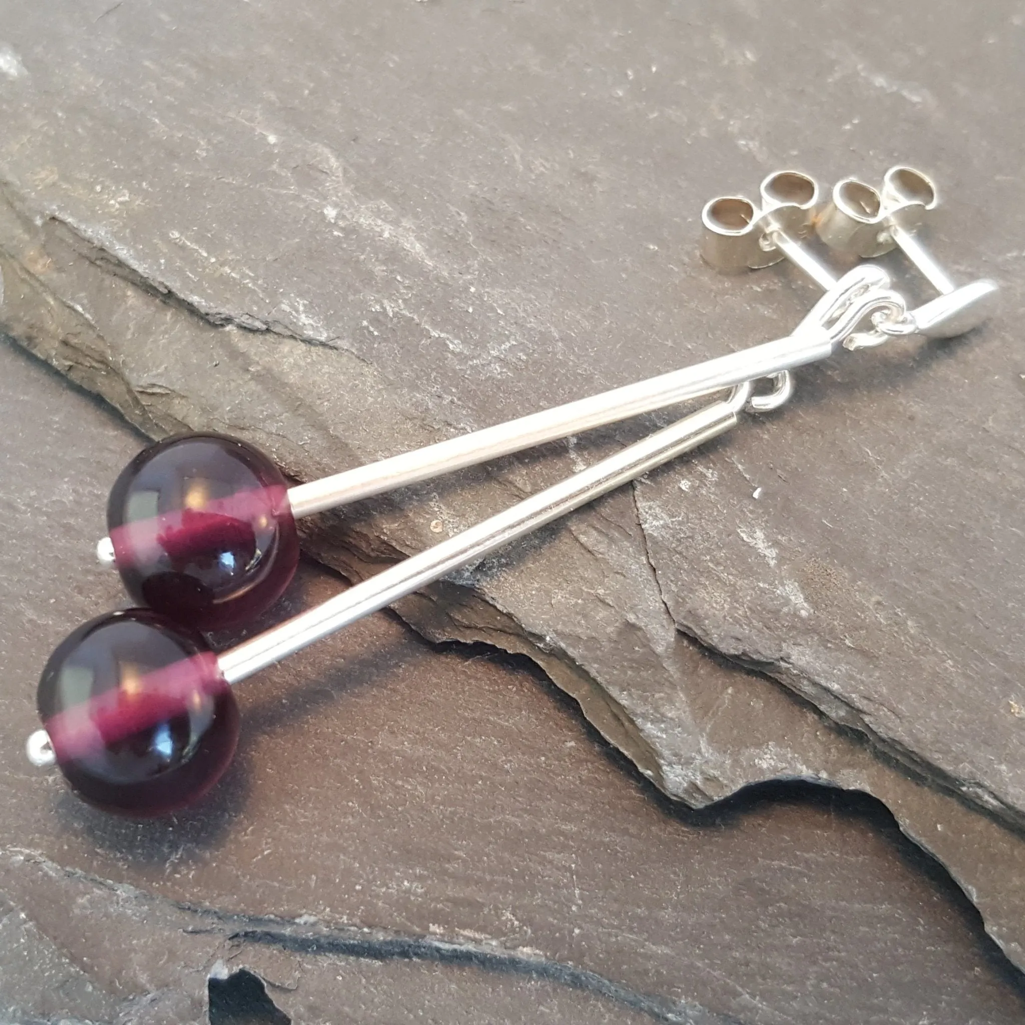 Emily Drop Earrings - Birthstones in Glass