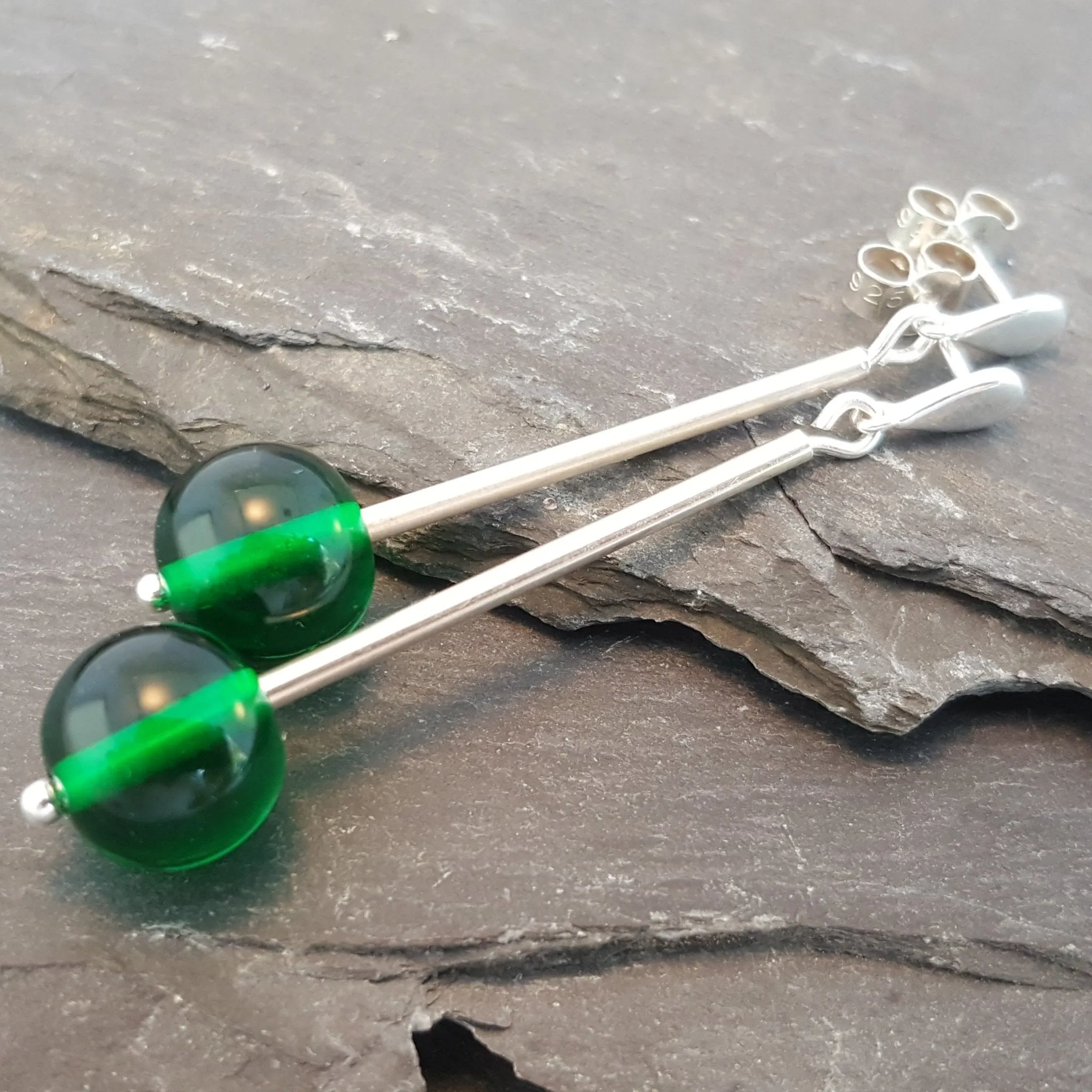 Emily Drop Earrings - Birthstones in Glass