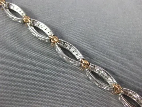 ESTATE .50CT DIAMOND 14KT WHITE & ROSE GOLD 3D INFINITY FILIGREE TENNIS BRACELET