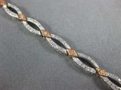 ESTATE .50CT DIAMOND 14KT WHITE & ROSE GOLD 3D INFINITY FILIGREE TENNIS BRACELET