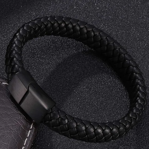 Faux Leather Magnetic Bracelet 人造皮革磁扣手鍊  (KJBR16014)