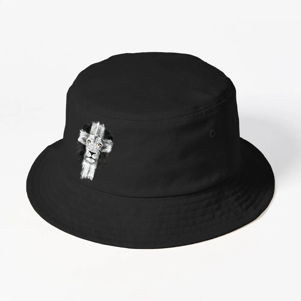 Fear Not For Jesus Lion Cross Christian Bucket Hat