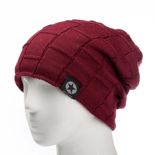 Fleece Lined Soft Stretchable Casual Warm Knitted Winter Beanie