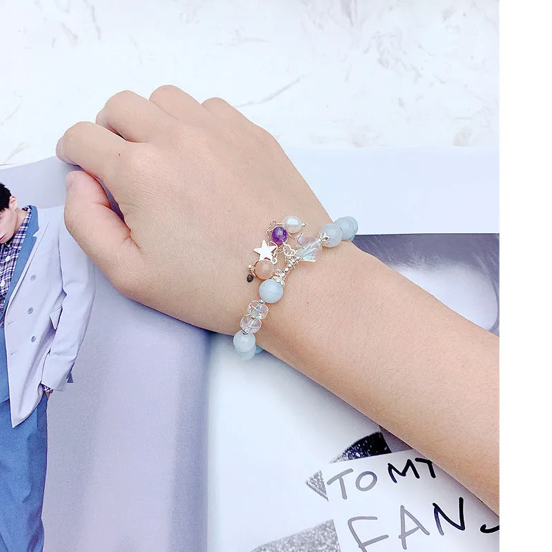 Fortune's Favor: Sterling Silver Crystal and Gemstone Bracelet