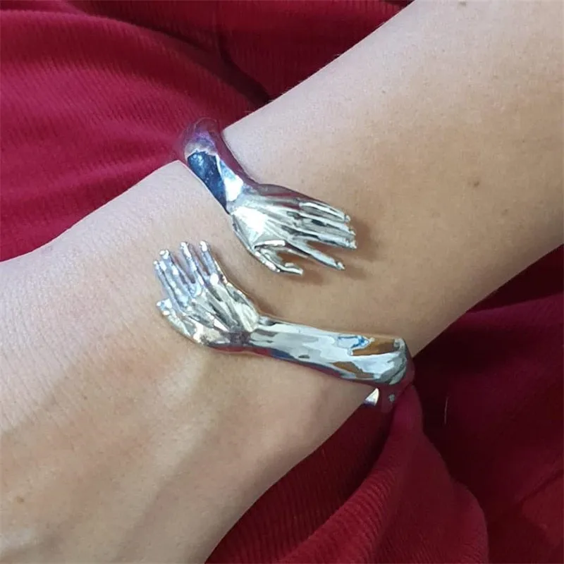 Funki Buys | Bracelets | Women's Hand Hug Open Cuff Bangle