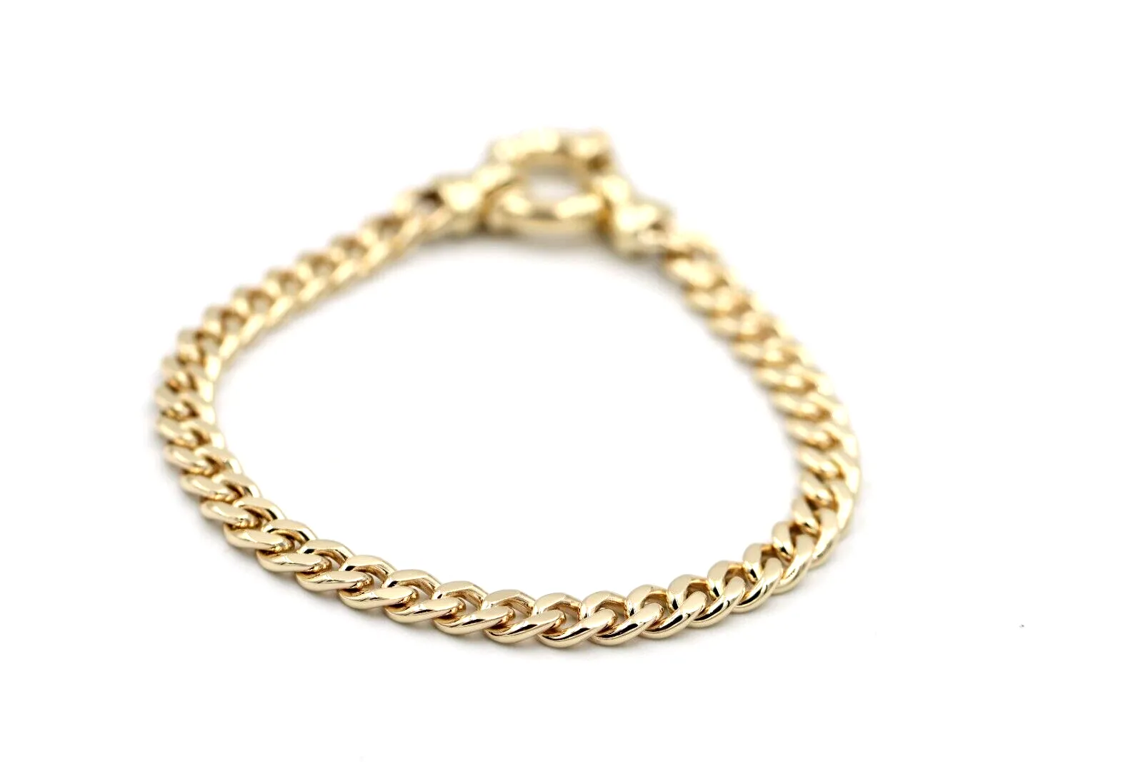 Genuine New 9ct Yellow, Rose or White Gold Solid 19cm Kerb Curb Bracelet with Bolt Ring